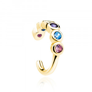 Cercel ear cuff argint placat cu aur galben cu pietre colorate DiAmanti Z1878UG_MU-DIA (Argint 925‰ 0,4 g.)